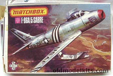 Matchbox 1/72 F-86A/5 Sabre Jet - Col Francis Gabreski or Arizona ANG, PK-32 plastic model kit